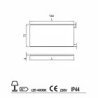 مرآة حمام بتصميم عصري مع إضاءة LED وحواف من الساتان من Veva Viadurini