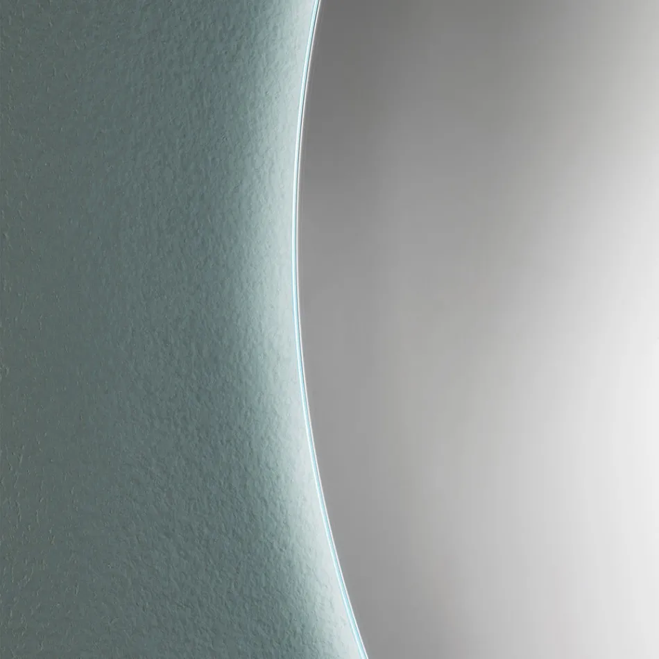 مرآة حمام دائرية صغيرة الحجم مزودة بإضاءة LED 4000 كلفن، صنع في إيطاليا - روتيو Viadurini