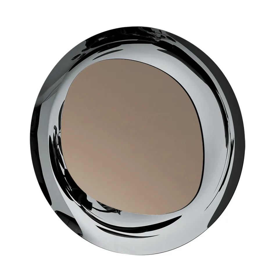 مرآة برونزية بإطار زجاجي مدخن، صنع في إيطاليا - أنسلما Viadurini