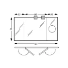 مرآة ذات جانبين متحركين ومرآة مكبرة، صنع في إيطاليا - نيلسون Viadurini