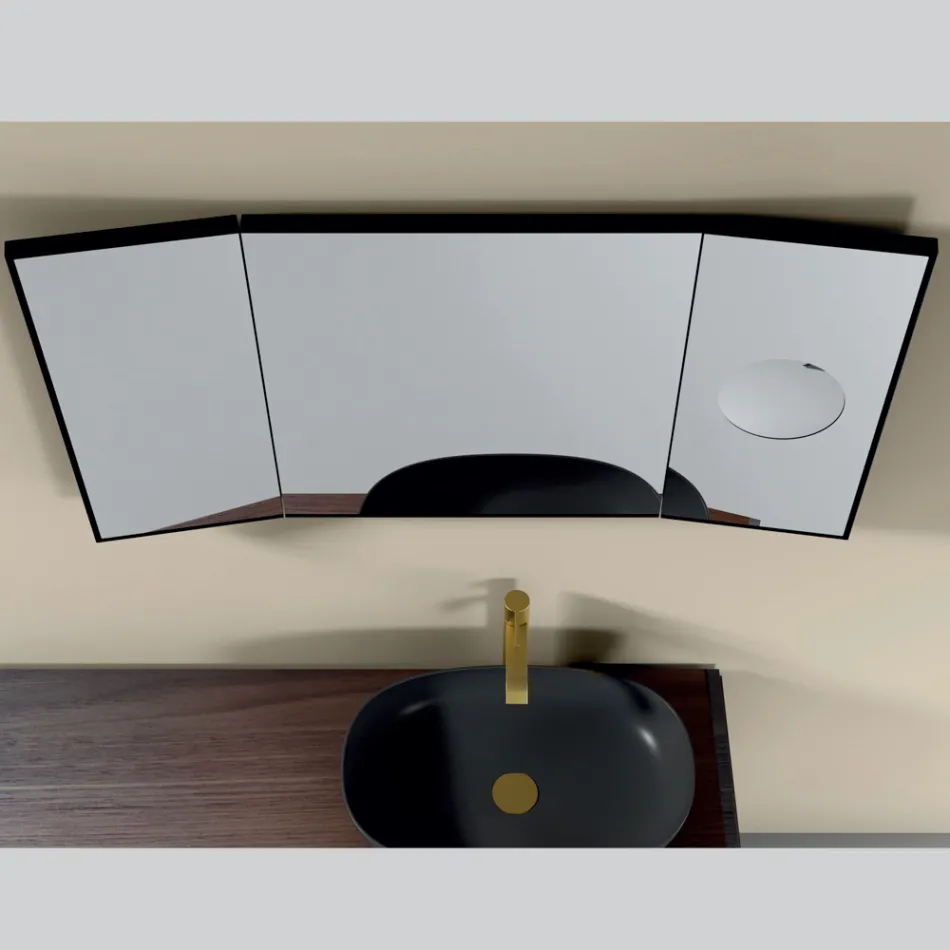 مرآة ذات جانبين متحركين ومرآة مكبرة، صنع في إيطاليا - نيلسون Viadurini