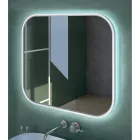 مرآة بحافة خشبية وإضاءة خلفية مصنوعة في إيطاليا - فينسنت Viadurini