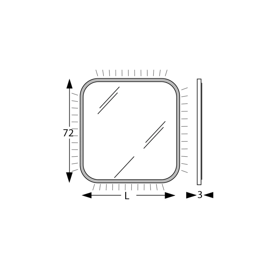 مرآة بحافة خشبية وإضاءة خلفية مصنوعة في إيطاليا - فينسنت Viadurini