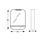 مرآة بإطار معدني ورف زجاجي صنع في إيطاليا - فريدا Viadurini