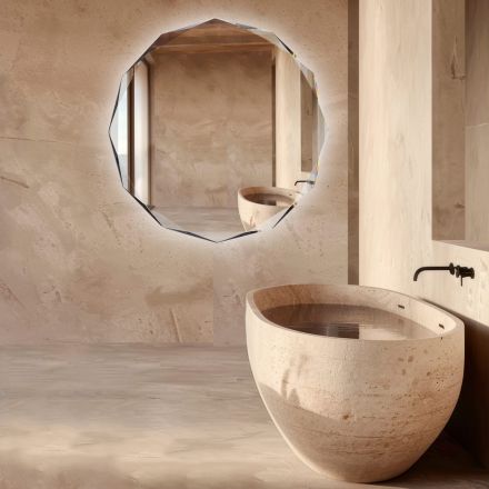 مرآة محفورة بالماس ذات حافة مشطوفة - إكسلسيور Viadurini