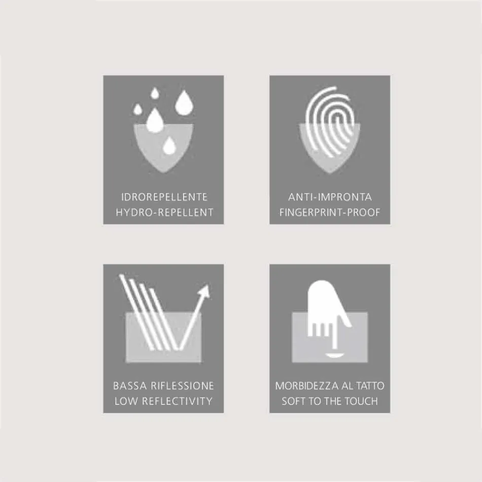 مرآة حاوية 2 أبواب بتصميم عصري، إضاءة LED، كارول Viadurini