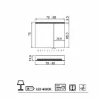 مرآة حاوية 2 أبواب بتصميم عصري، إضاءة LED، كارول Viadurini