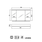 خزانة مرآة كارول بثلاثة أبواب وأضواء LED Viadurini