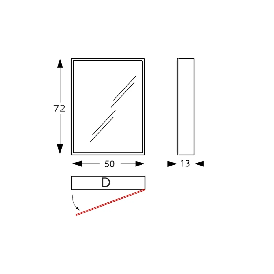 حاوية مرآة خشبية مع مرآة مزدوجة وأضواء مصنوعة في إيطاليا - داروين Viadurini