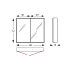 حاوية مرآة خشبية مع مرآة مزدوجة وأضواء مصنوعة في إيطاليا - داروين Viadurini