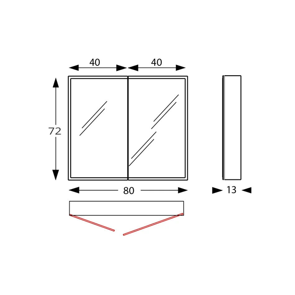 حاوية مرآة خشبية مع مرآة مزدوجة وأضواء مصنوعة في إيطاليا - داروين Viadurini