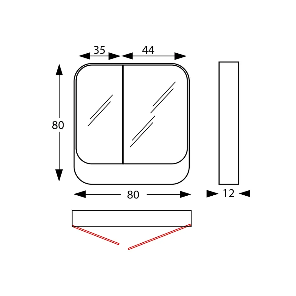 حاوية مرآة معدنية مزودة ببابين مزدوجين للمرآة، صنع في إيطاليا - جاليلي Viadurini