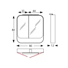 حاوية مرآة معدنية مزودة بأبواب ومرايا مزدوجة وأضواء مصنوعة في إيطاليا - جاليليو Viadurini