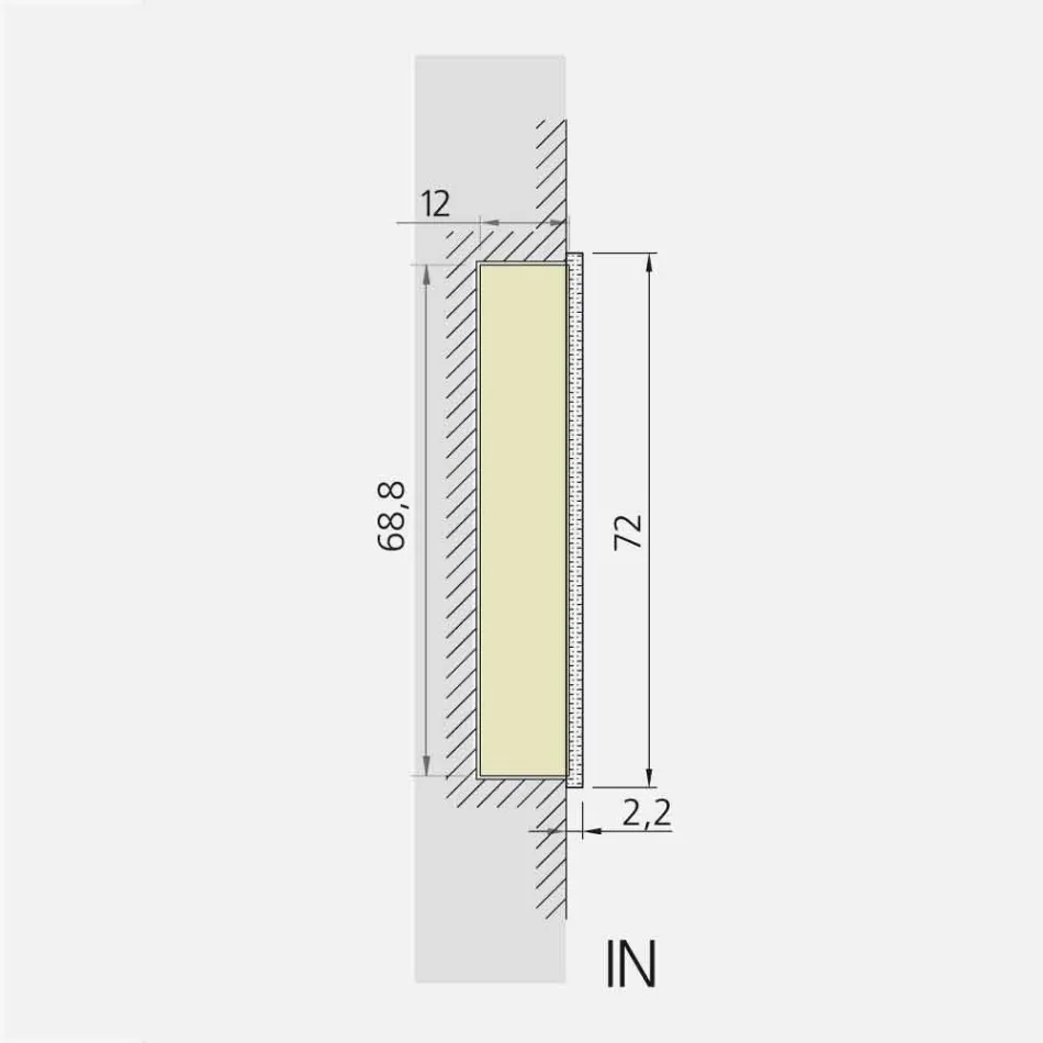 مرآة باب LED بتصميم معاصر غائر ببابين، أديل Viadurini