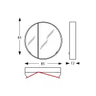 حاوية مرآة معدنية مستديرة مع مرآة مزدوجة صنع في إيطاليا - تشارلز Viadurini