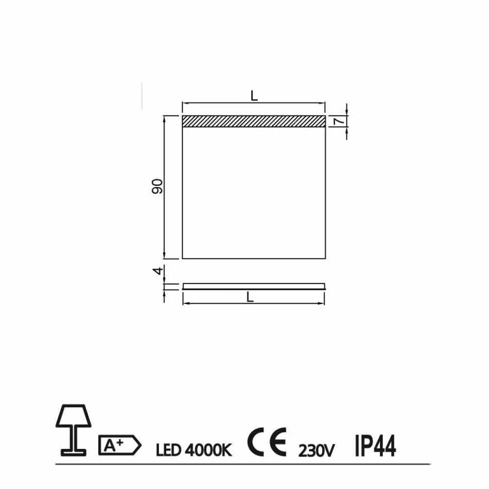 مرآة الحمام مع إضاءة LED حديثة إيفون Viadurini