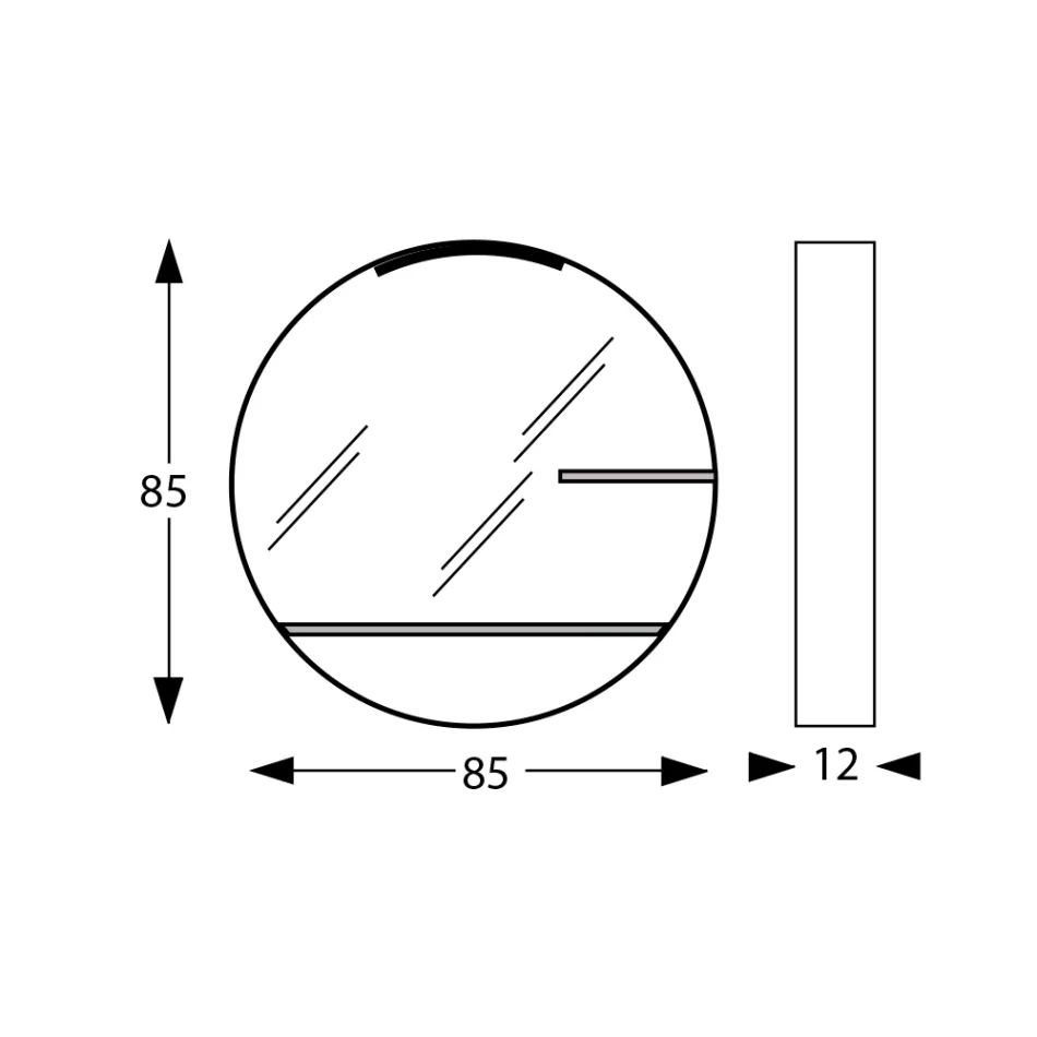 مرآة حمام معدنية مع رفين زجاجيين، صنع في إيطاليا - أينشتاين Viadurini
