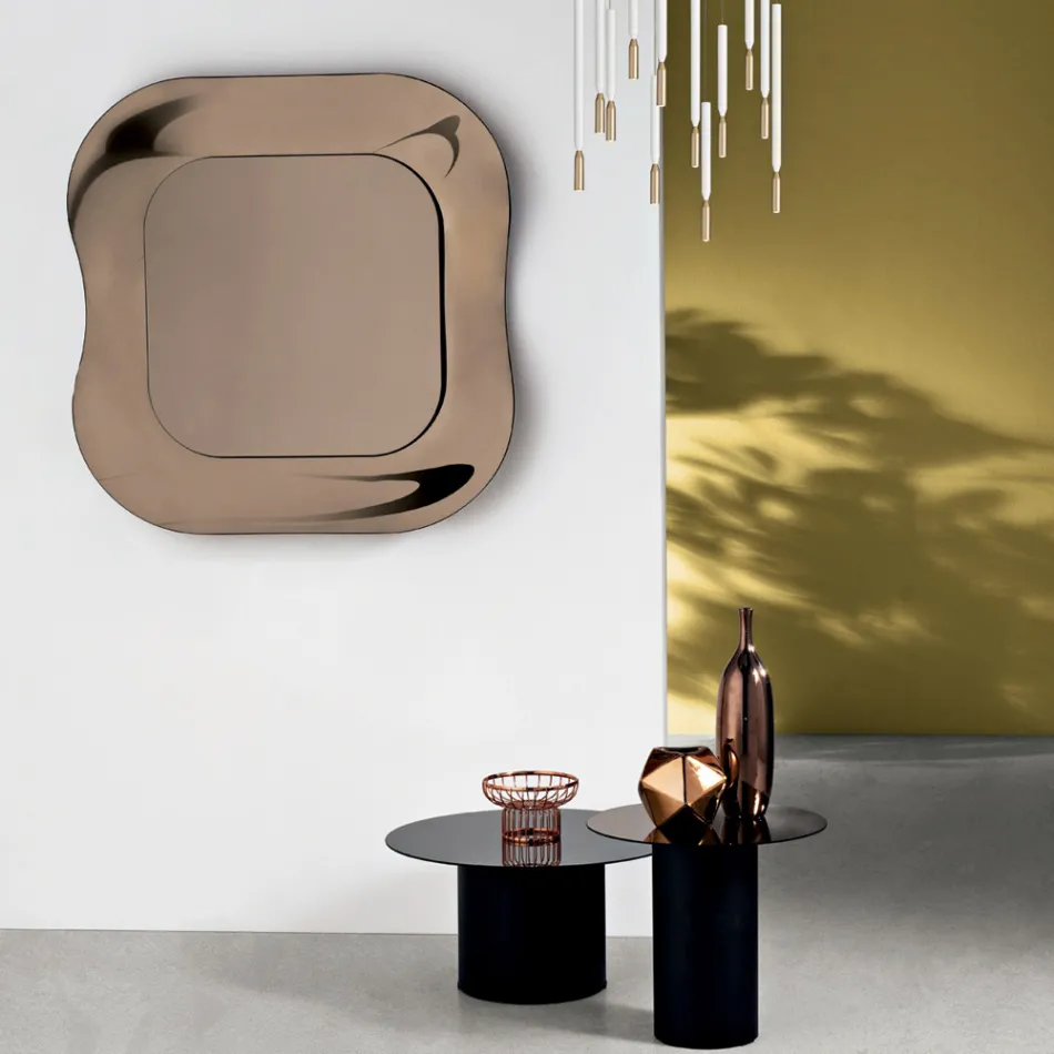 مرآة حائط بإطار من الزجاج المدمج، صنع في إيطاليا - محبوبة Viadurini