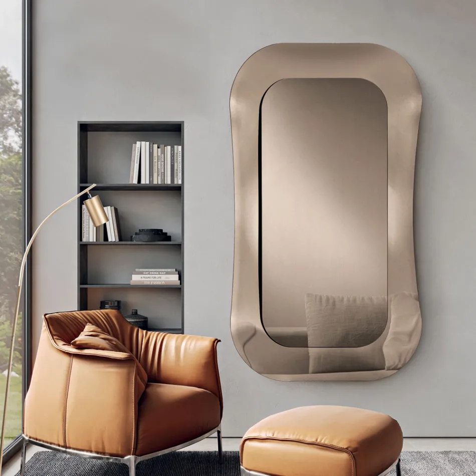 مرآة حائط بإطار من الزجاج المدمج، صنع في إيطاليا - محبوبة Viadurini