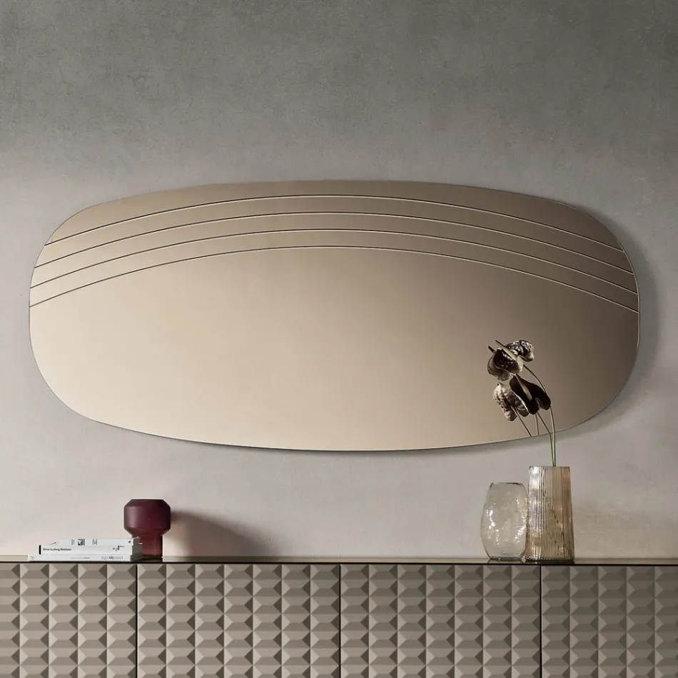 مرآة حائط أرابيلا بنقوش، صنع في إيطاليا Viadurini