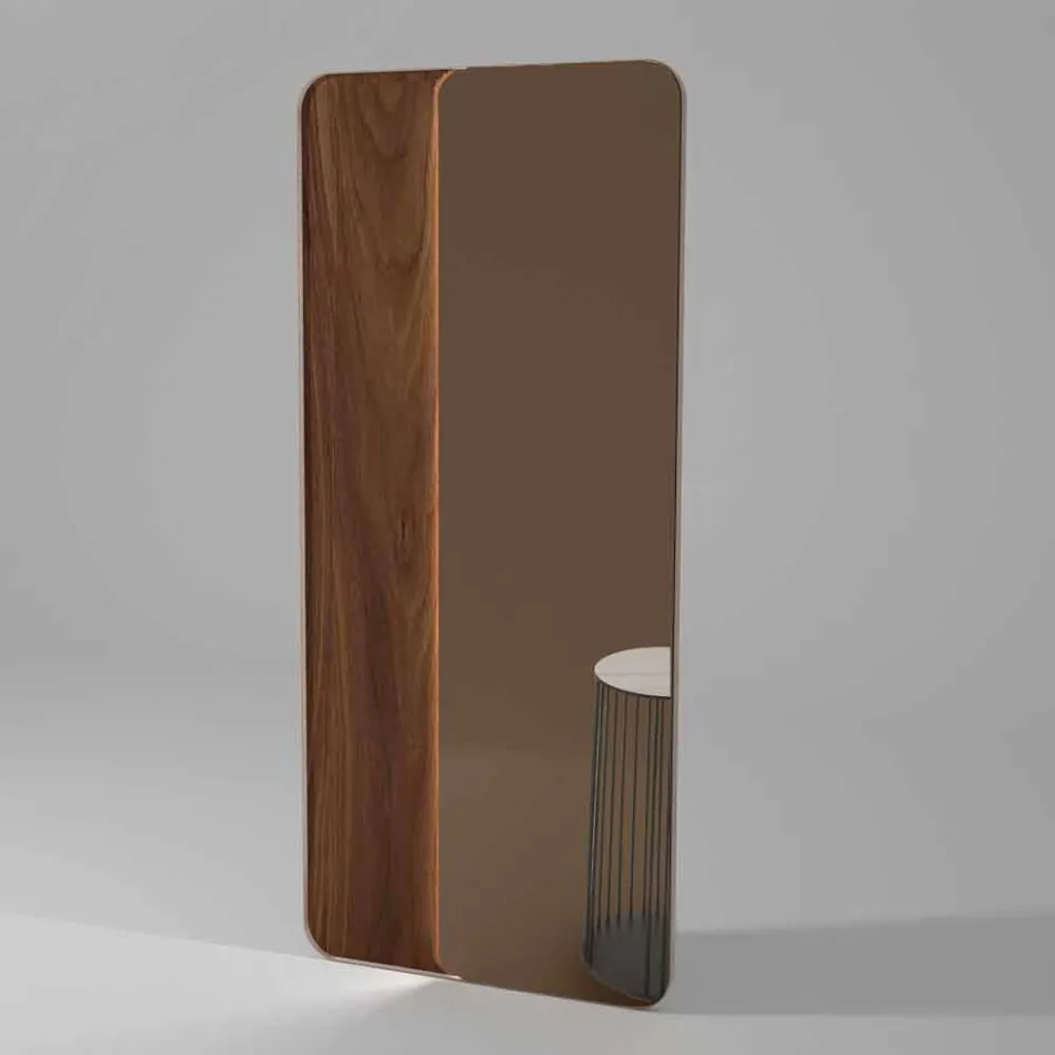 مرآة حائط مع ملحق خشبي أو سيراميكي صنع في إيطاليا - مونتي كارلو Viadurini