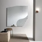 مرآة حائط ليريون مع إطار مخطط بلونين، صنع في إيطاليا Viadurini