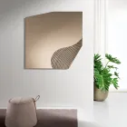 مرآة حائط ليريون مع إطار مخطط بلونين، صنع في إيطاليا Viadurini