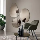 مرآة حائط بياتا ذات حواف مصقولة، صنع في إيطاليا Viadurini