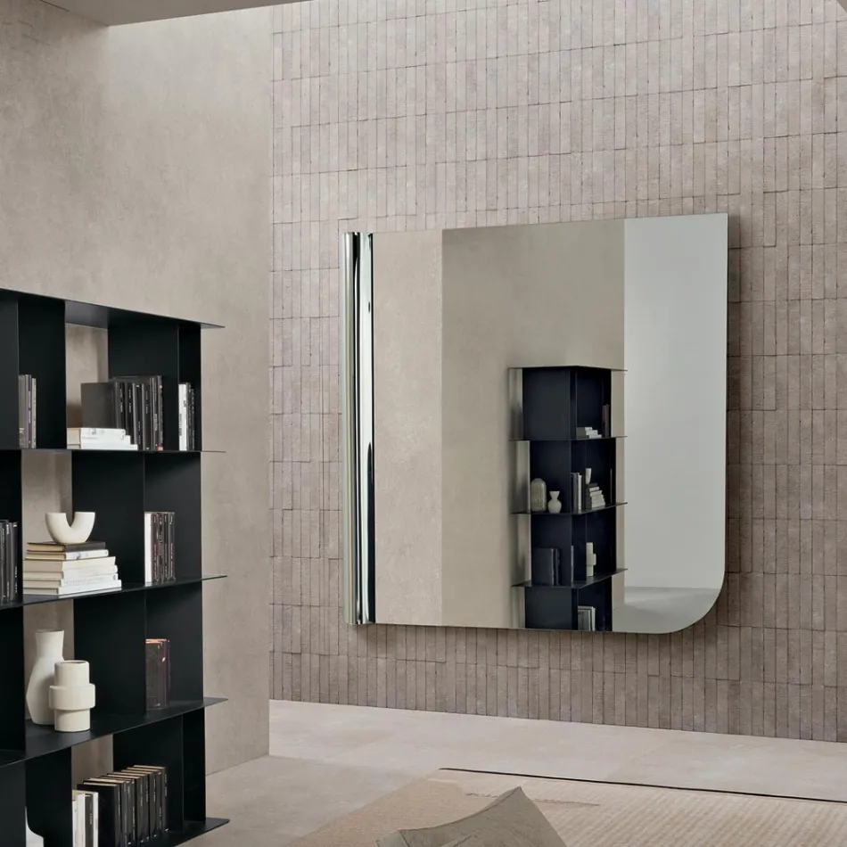 مرآة حائط من بنيامينا بتصميم جانبي مموج، صنع في إيطاليا Viadurini