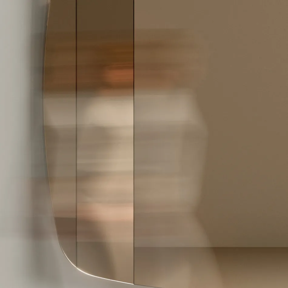 مرآة حائط بهيكل من الخشب المطلي باللون الأسود، صنع في إيطاليا - آريا Viadurini