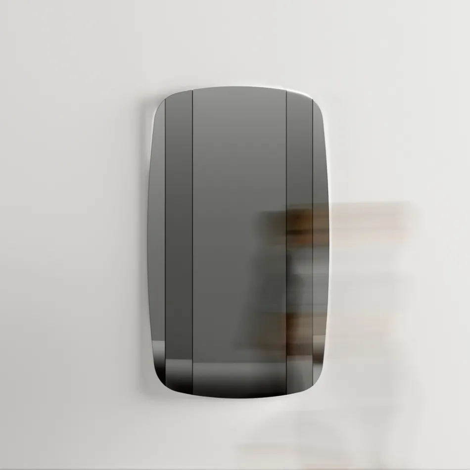 مرآة حائط بهيكل من الخشب المطلي باللون الأسود، صنع في إيطاليا - آريا Viadurini