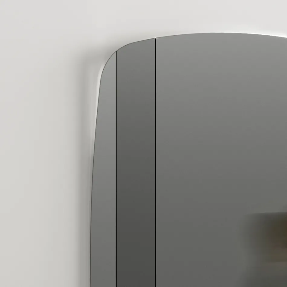 مرآة حائط بهيكل من الخشب المطلي باللون الأسود، صنع في إيطاليا - آريا Viadurini