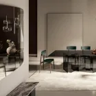 مرآة حائط بهيكل من الخشب المطلي باللون الأسود، صنع في إيطاليا - آريا Viadurini