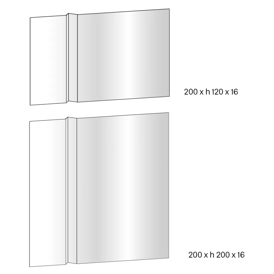 مرآة حائط بفتحة جانبية على شكل حرف V، صنع في إيطاليا - سبيريت Viadurini