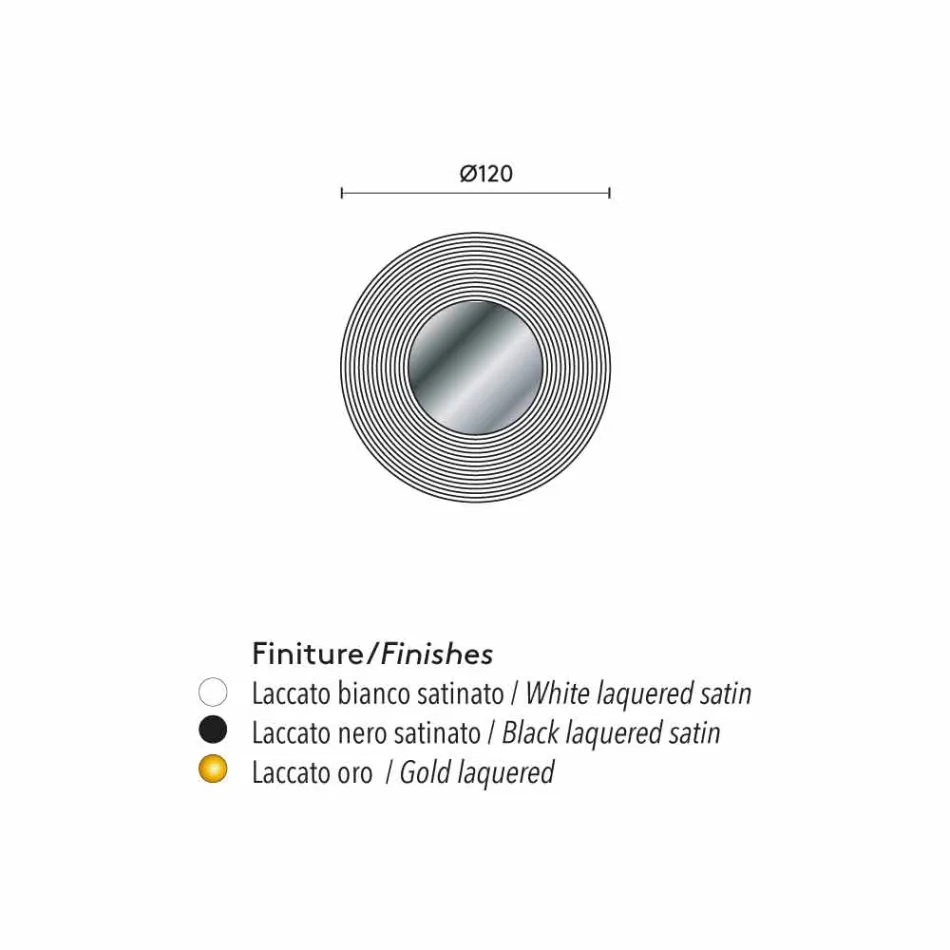 مرآة حائط بتصميم مع دعم من مادة MDF من Malva Viadurini