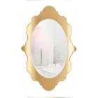 مرآة حائط من زجاج شبكي بإطار ذهبي أو فضي، صنع في إيطاليا - أرييل Viadurini