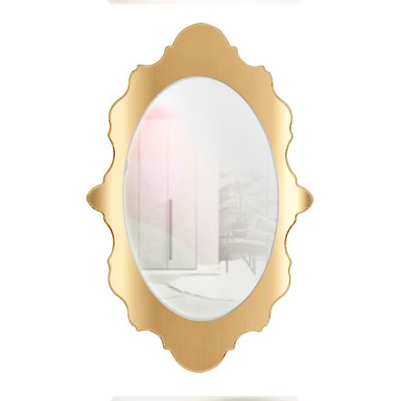 مرآة حائط من زجاج شبكي بإطار ذهبي أو فضي، صنع في إيطاليا - أرييل Viadurini