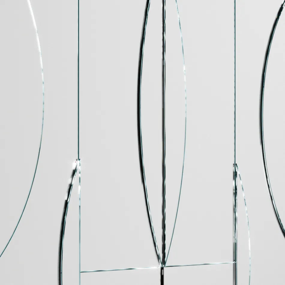 مرآة حائطية معيارية بهيكل خشبي، صنع في إيطاليا - Saetta Viadurini