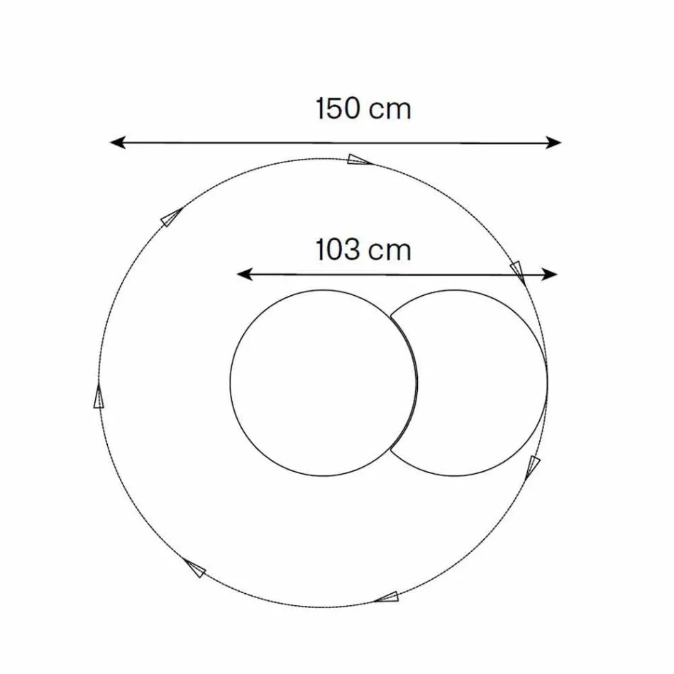 مرآة حائط دائرية مع قمر صناعي تدور 360 درجة صنع في إيطاليا - شاكي Viadurini