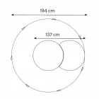 مرآة حائط دائرية مع قمر صناعي تدور 360 درجة صنع في إيطاليا - شاكي Viadurini