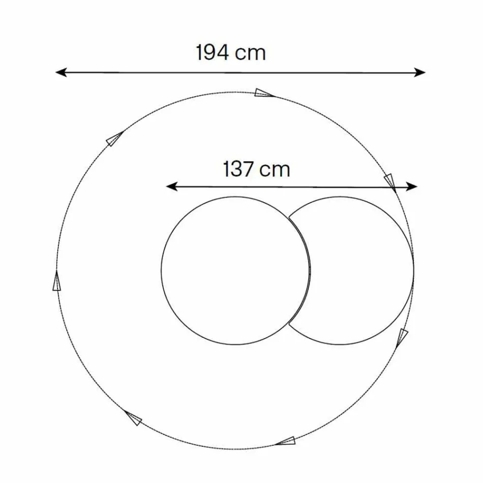 مرآة حائط دائرية مع قمر صناعي تدور 360 درجة صنع في إيطاليا - شاكي Viadurini
