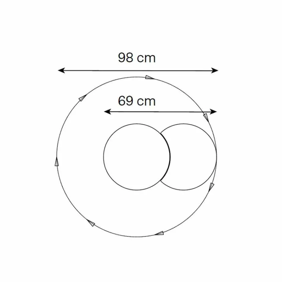 مرآة حائط دائرية مع قمر صناعي تدور 360 درجة صنع في إيطاليا - شاكي Viadurini