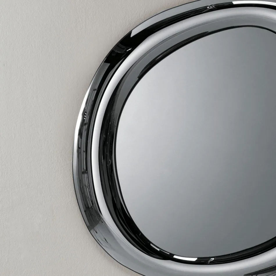 مرآة حائط منحنية الشكل بإطار منحني، صنع في إيطاليا - بابيلا Viadurini