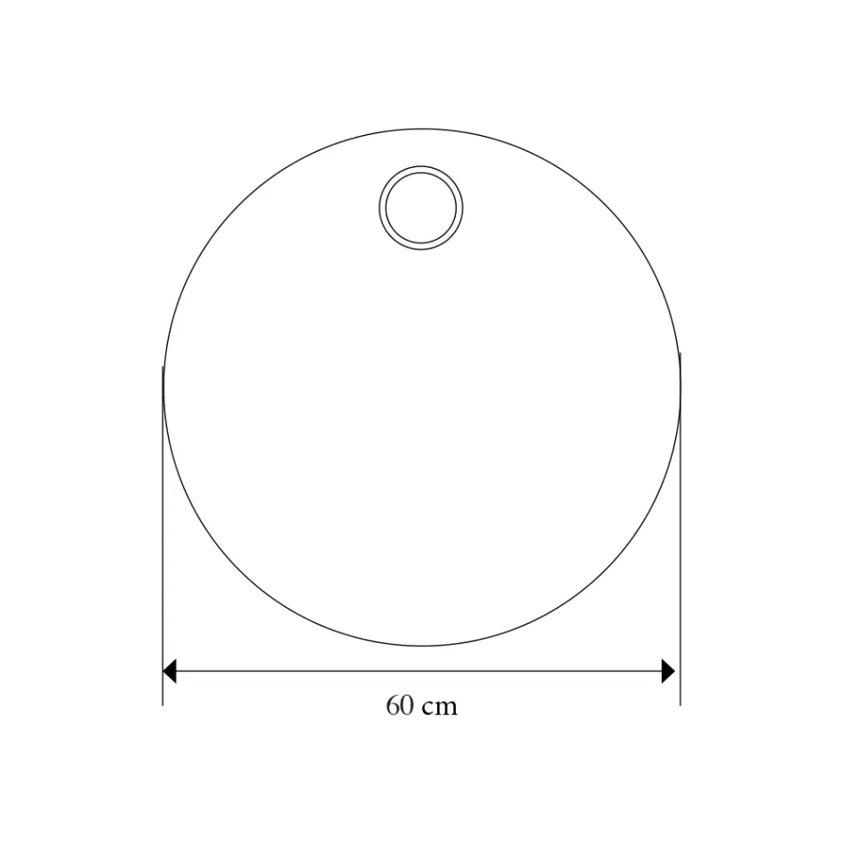 مرآة حائط دائرية بحلقة من خشب الساج الملون، صنع في إيطاليا - أوديل Viadurini