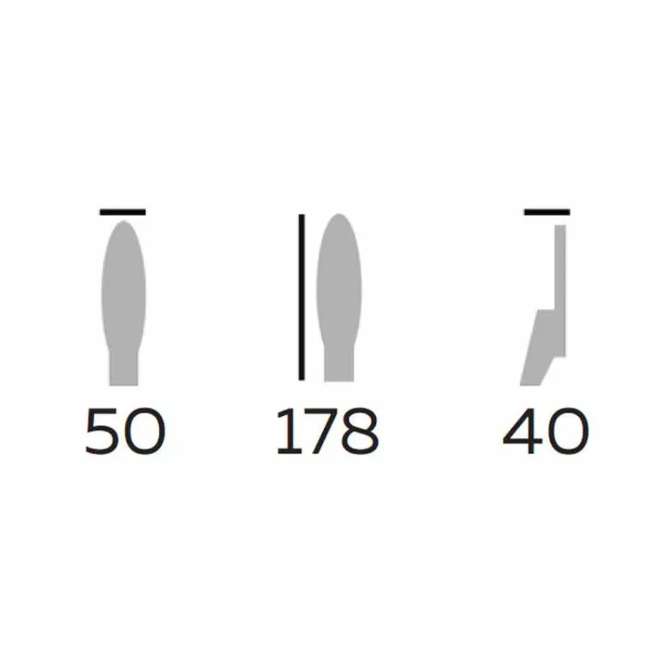 مرآة أرضية بتصميم من خشب الدردار والمعدن، صنع في إيطاليا - Cuspide Viadurini