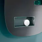 مرآة حائط مزخرفة بلمسة نهائية مدخنة مع حجرة بتصميم أسود - ماتريكس Viadurini