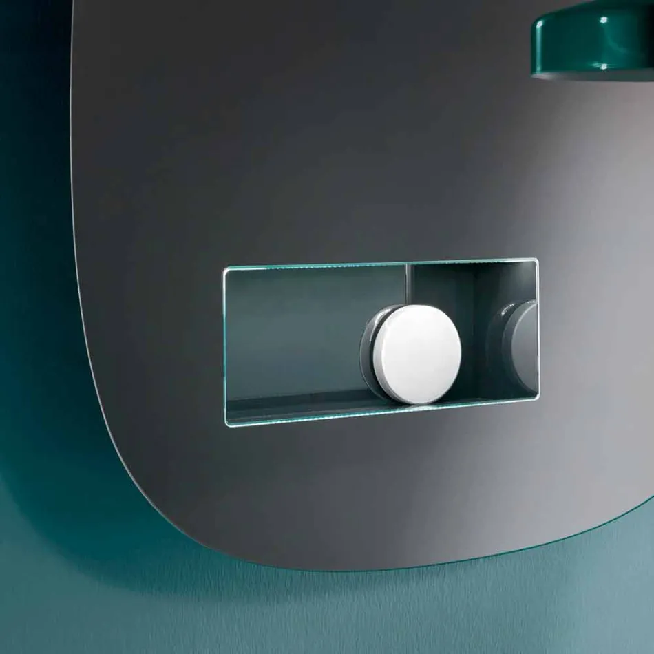 مرآة حائط مزخرفة بلمسة نهائية مدخنة مع حجرة بتصميم أسود - ماتريكس Viadurini