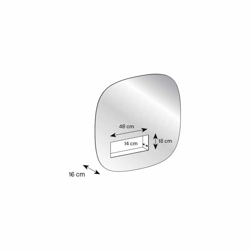 مرآة حائط مزخرفة بلمسة نهائية مدخنة مع حجرة بتصميم أسود - ماتريكس Viadurini