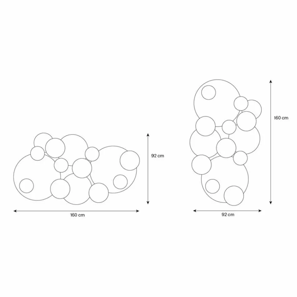 مرآة حائط مزخرفة بتصميم دوائر ملونة ببعدين - بابول Viadurini