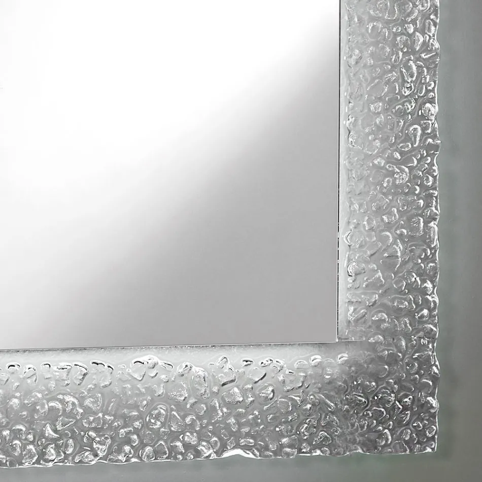 مرآة حائط مزخرفة بإطار زجاجي وإضاءة ليد فاخرة - أتيمو Viadurini